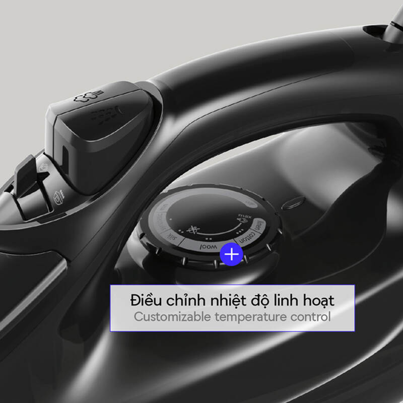 Bàn ủi hơi nước LocknLock 1800W, mặt đế ceramic, bình nước 220ml – ENI334BLK, , large image number null